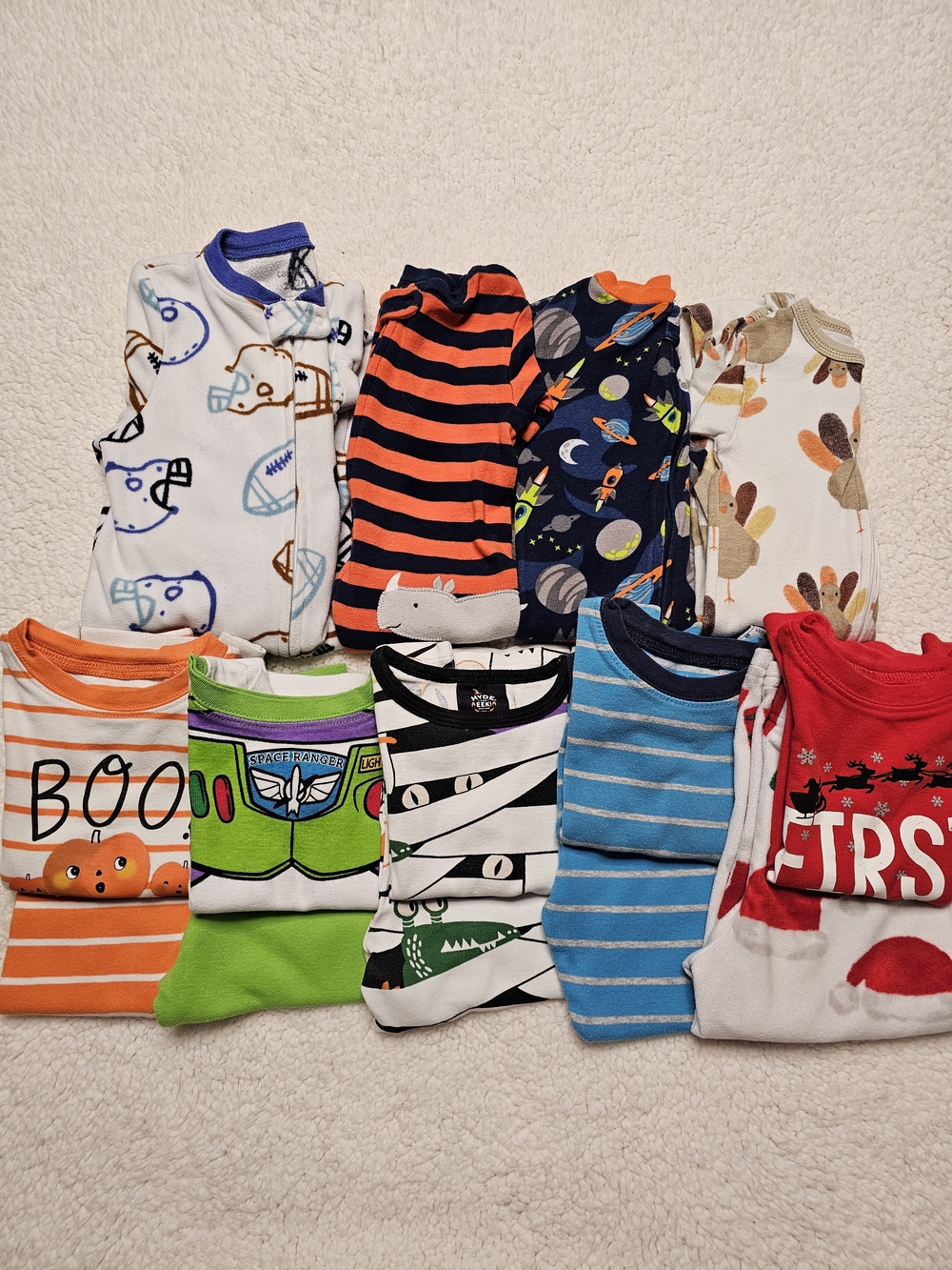 Bundle Boys Pajamas 2T Sets And Footed (14Pcs) Fall Winter